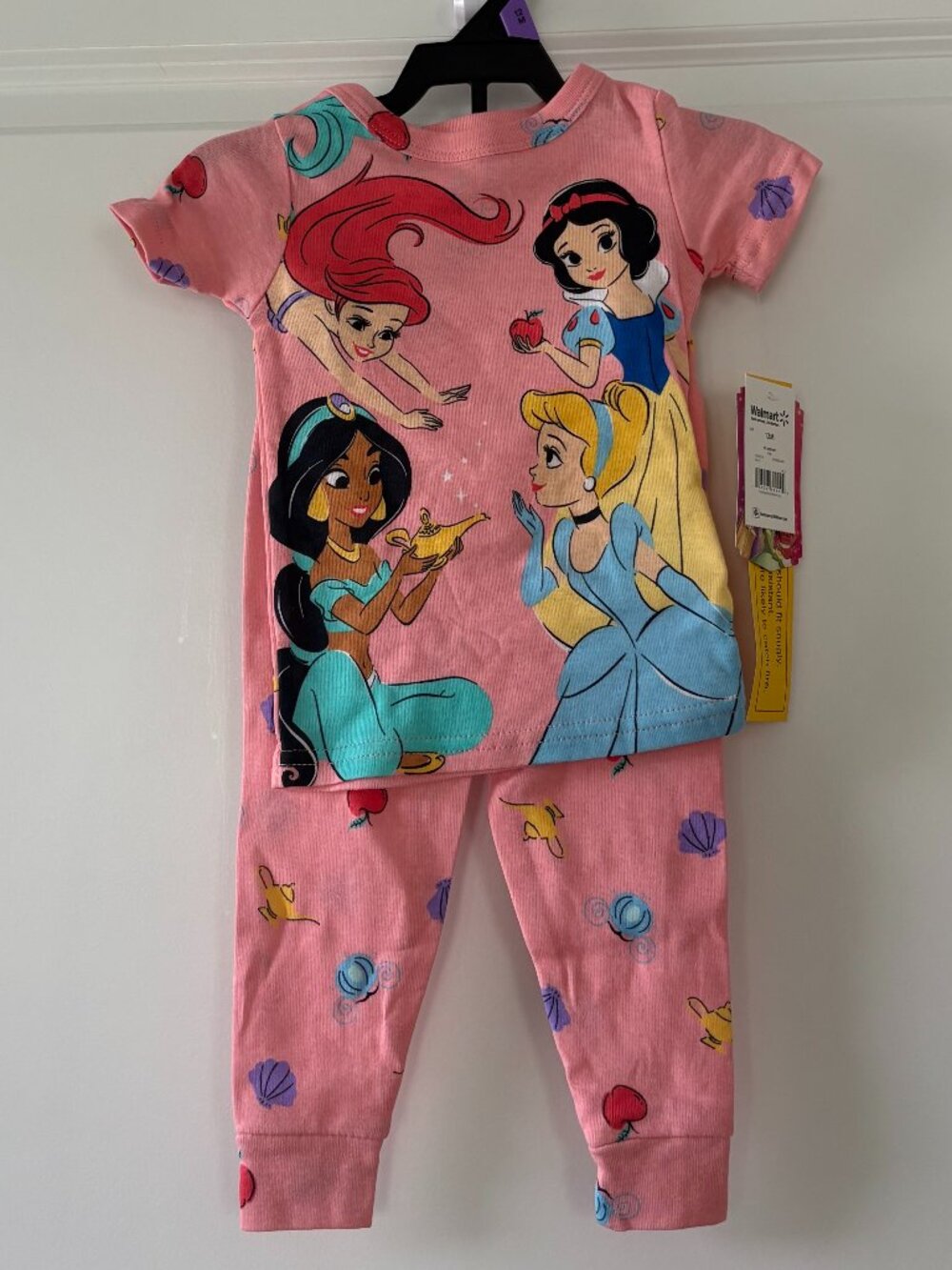 Disney Princess Character Toddler Snug Fit Two-Piece Sleep Set Size 12 Month